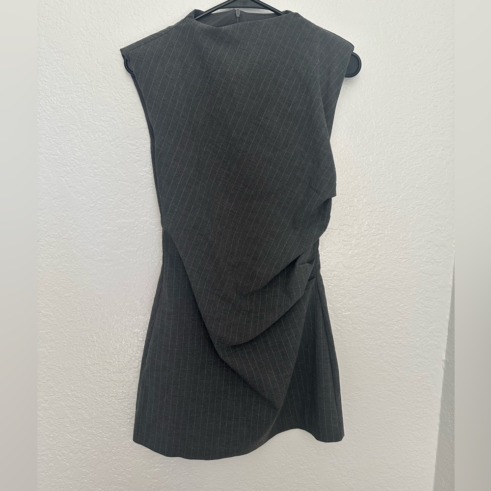 Elegant Black Pinstripe Dress